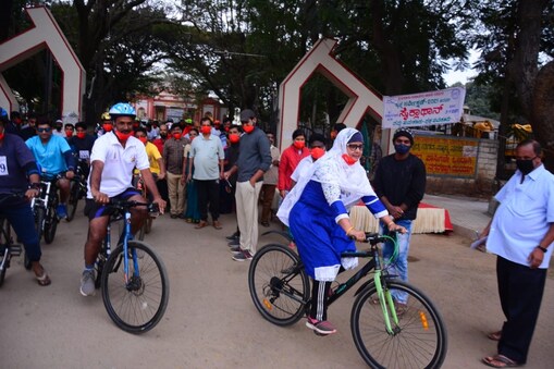 ತುಮಕೂರು ಸ್ವಚ್ಛ ಸರ್ವೇಕ್ಷಣ್- 2021 ಸೈಕ್ಲಾಥಾನ್ ಜಾಥಾ