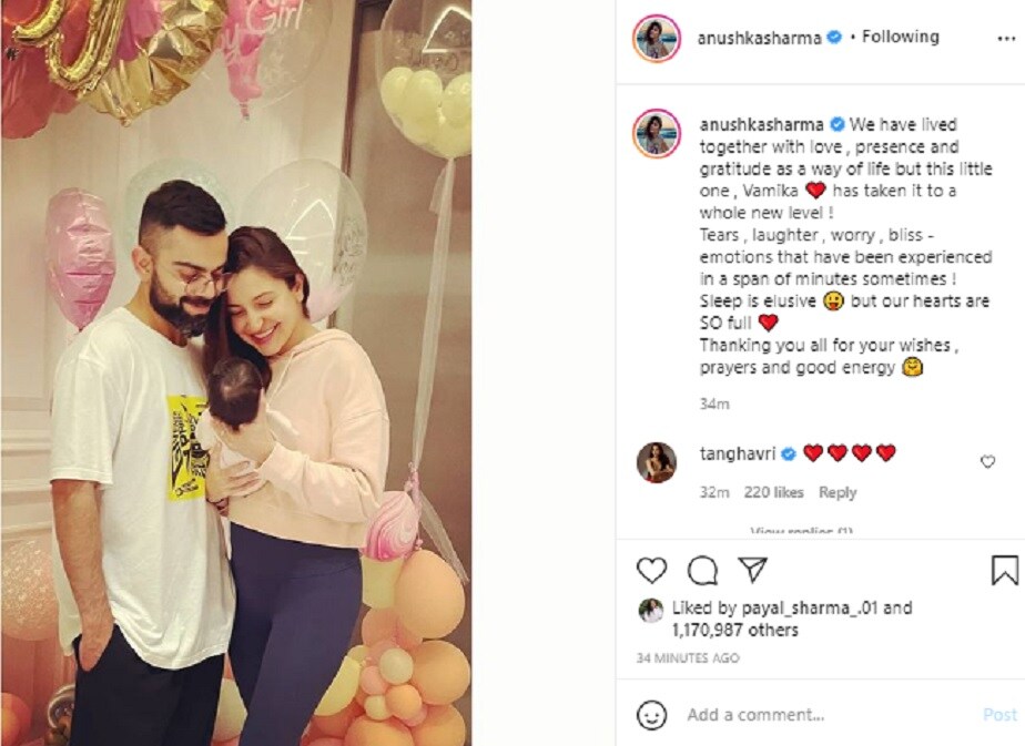 Vamika is the name of virat kohli and anushka sharmas baby girl and here the first photo ae