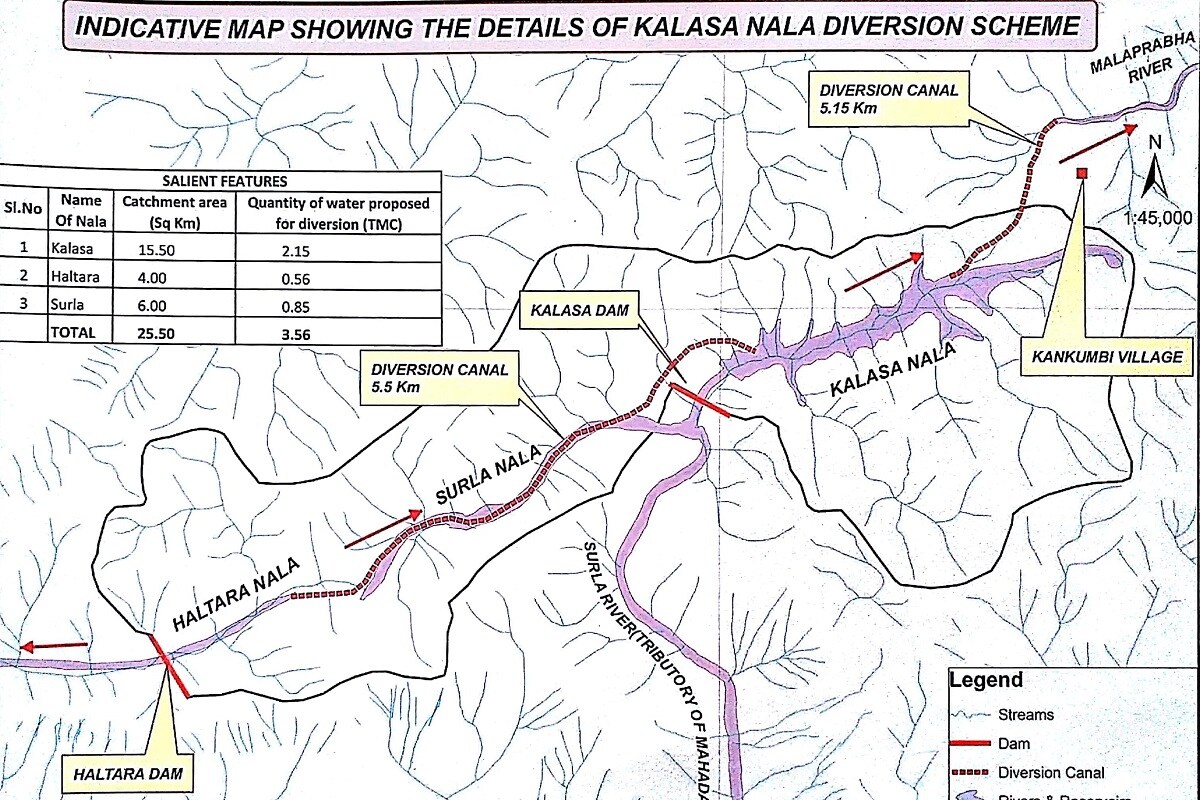 Kalasa Nala diversion project map