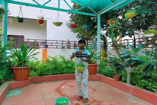 ತನ್ನ ಕೈದೋಟದಲ್ಲಿ ಸಾಗರ್