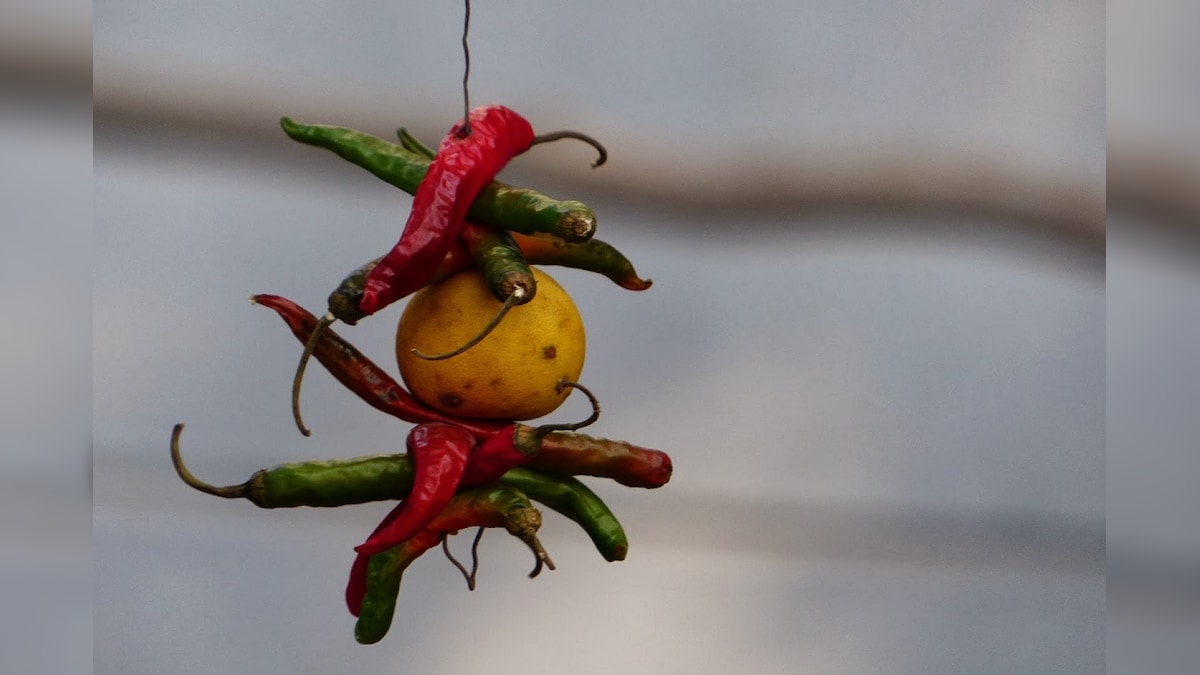 here is the scientific meaning of hanging chilli and lemon in home