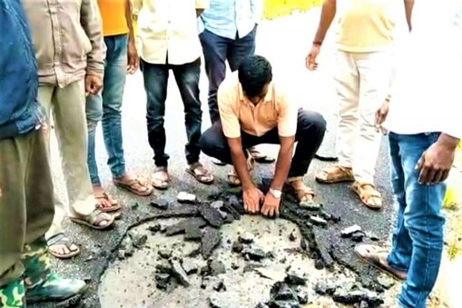 ಕಳಪೆ ಕಾಮಗಾರಿಯಿಂದ ಹಾಳಾದ ರಸ್ತೆ