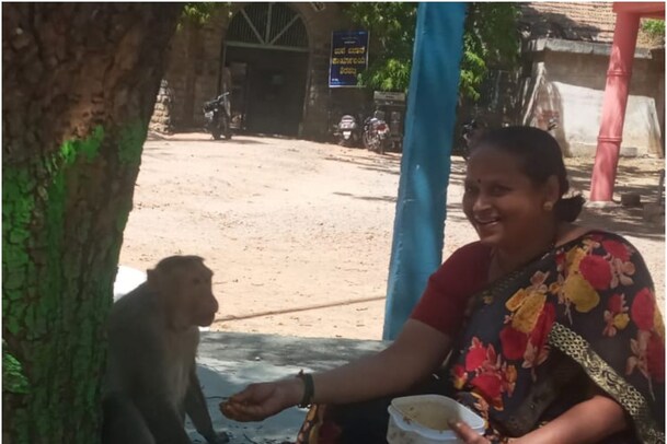 Monkey: ಅಂಗನವಾಡಿ ಕಾರ್ಯಕರ್ತೆಯರೊಂದಿಗೆ ಕುಳಿತು ಊಟ ಮಾಡಿದ ಮಂಗ; ಅಪರೂಪದ ವಿಡಿಯೋ ನೋಡಿ
