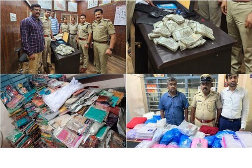 ನೆಲಮಂಗಲ ಪೊಲೀಸರು ಸೀಜ್​ ಮಾಡಿರುವ ಹಣ ಹಾಗೂ ವಸ್ತುಗಳು 