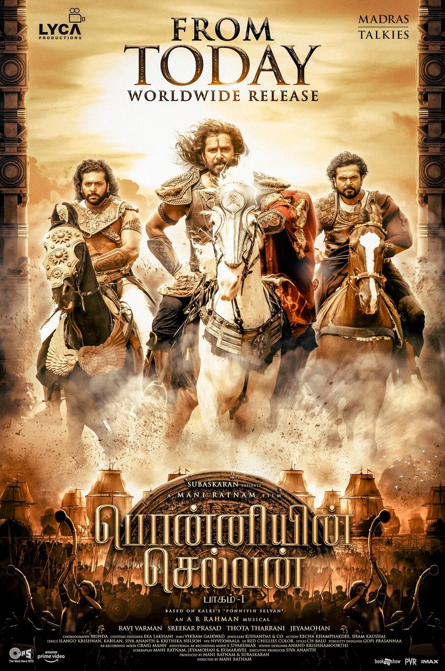  ಮಣಿರತ್ನಂ ನಿರ್ದೇಶನದ ತಮಿಳು ಚಿತ್ರ ಪೊನ್ನಿಯಿನ್ ಸೆಲ್ವನ್ ಬಿಗ್ ಹಿಟ್ ಆಗಿದೆ. ಪ್ಯಾನ್ ಇಂಡಿಯಾ ಸಿನಿಮಾ ದೇಶದಾದ್ಯಂತ ಭರ್ಜರಿ ಸದ್ದು ಮಾಡಿದೆ. ಈ ಚಿತ್ರದಲ್ಲಿ ವಿಕ್ರಮ್, ಕಾರ್ತಿ, ಜಯಂ ರವಿ, ಐಶ್ವರ್ಯ ರೈ ಮತ್ತು ತ್ರಿಶಾ ಮುಖ್ಯ ಭೂಮಿಕೆಯಲ್ಲಿ ನಟಿಸಿದ್ದಾರೆ. ಫೋಟೋ: ಟ್ವಿಟರ್