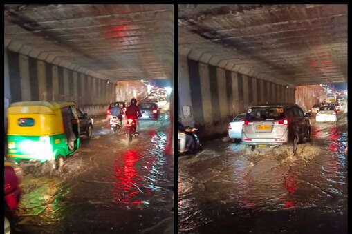ಬೆಂಗಳೂರು ಮಳೆ ಎಫೆಕ್ಟ್ (ಫೋಟೋ ಕೃಪೆ: @blrcitytraffic ಟ್ವಿಟ್ಟರ್)
