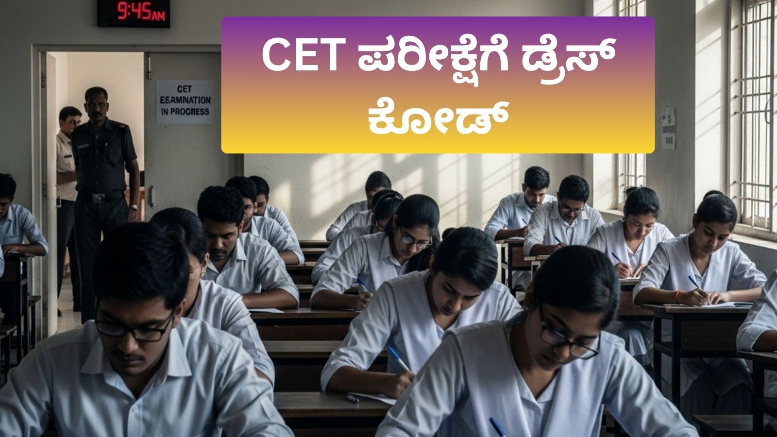 CET Exam: ಸಿಇಟಿ ಪರೀಕ್ಷೆ ಬರೆಯುವವರಿಗೆ ಡ್ರೆಸ್​ಕೋಡ್ ಕಡ್ಡಾಯ, ವಸ್ತ್ರಸಂಹಿತೆಯ ಫುಲ್ ಡೀಟೆಲ್ಸ್ ಇಲ್ಲಿದೆ