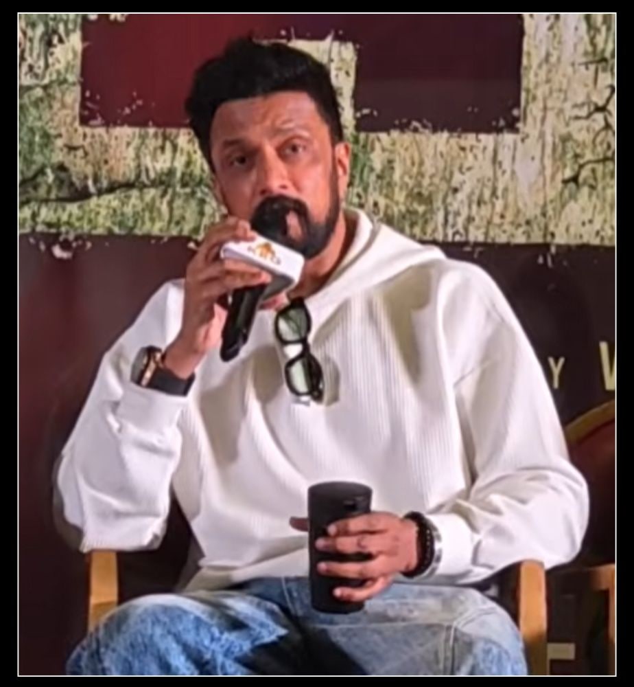 kichcha sudeepa angry on nepotism question at mango pachcha press meet