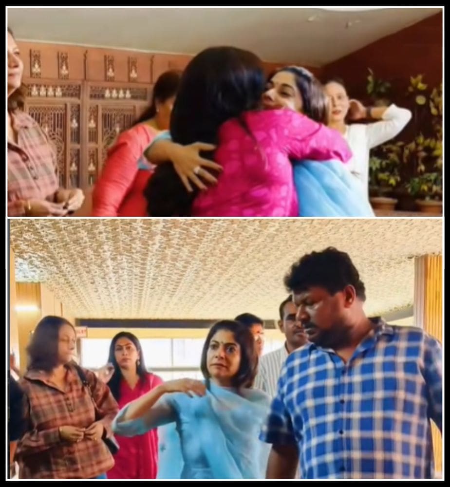 kichcha sudeepa wife priya and daughter sanvi came to watch mango pachcha movie at santhosh theater