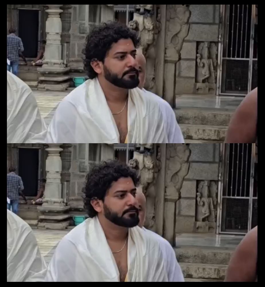 karavali movie hero prajwal devaraj visit sringeri sharadamba temple video viral