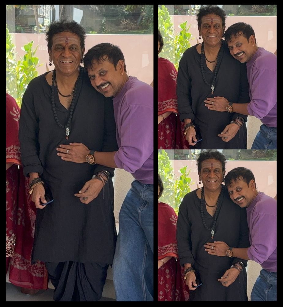 shiva rajkumar geetha shiva rajkumar visit akul balaji new house at bengaluru outskirts