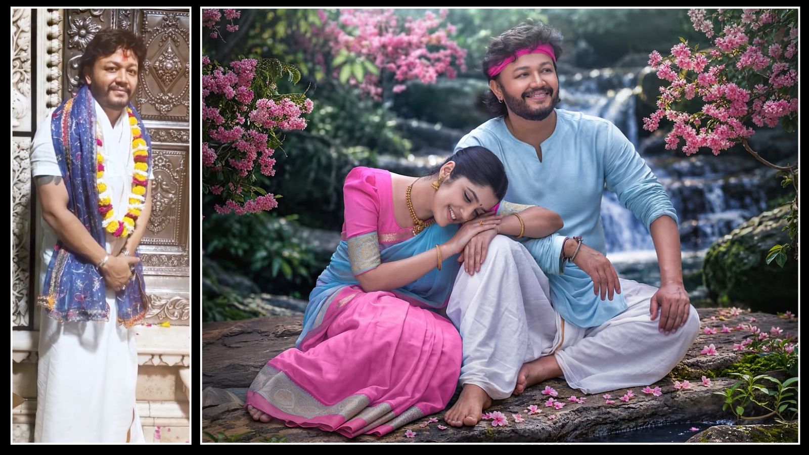 Golden Star Ganesh Brindavan Govardhan Giri visit Video Share on social media