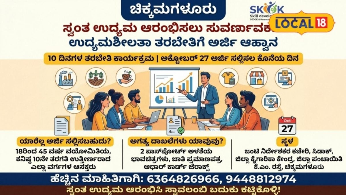 Free Training: ನಿಮ್ಮದೇ ಸ್ವಂತ ಬ್ಯುಸಿನೆಸ್ ಕನಸೇ? ಚಿಕ್ಕಮಗಳೂರಲ್ಲಿ ಉಚಿತ ತರಬೇತಿ ಜೊತೆಗೆ ಸರಕಾರದಿಂದ ಸಿಗಲಿದೆ ಭರ್ಜರಿ ಗೈಡ್‍ಲೈನ್!