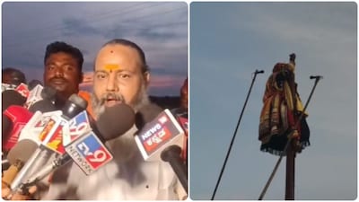 ಕಾರ್ಣಿಕ ನುಡಿ ವಿಶ್ಲೇಷಣೆ ಮಾಡಿದ ಮಾಲತೇಶ ಸ್ವಾಮಿ ದೇವಸ್ಥಾನದ ಪ್ರಧಾನ ಅರ್ಚಕರಾದ ಸಂತೋಷಭಟ್ಟ ಗುರೂಜಿ