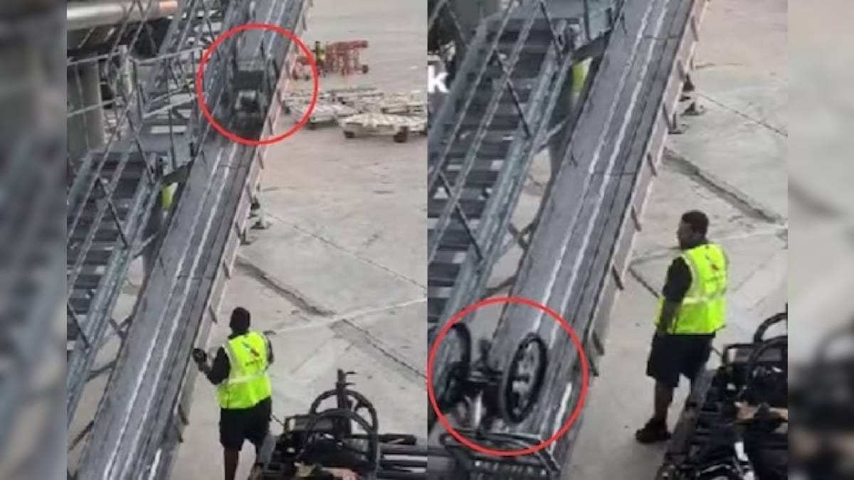 Can you do this?  American Airlines staff who accidentally rolled a wheelchair;  The video went viral