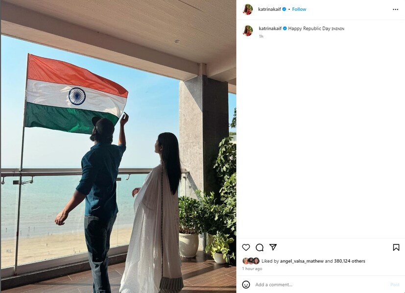  ഇന്ത്യൻ പതാകയുടെ ഇമോജികൾക്കൊപ്പം "റിപ്പബ്ലിക് ദിനാശംസകൾ" എന്ന അടിക്കുറിപ്പോടെയാണ് അവർ പോസ്റ്റ് ഇട്ടിരിക്കുന്നത്.‌