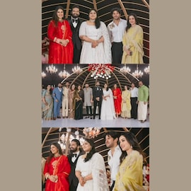 Bhagya Suresh | കല്യാണത്തിന് കാണാത്ത താരങ്ങൾ ഭാഗ്യാ സുരേഷിന്റെ വിവാഹ റിസപ്‌ഷനിൽ; അണിഞ്ഞൊരുങ്ങി വധൂവരന്മാർ