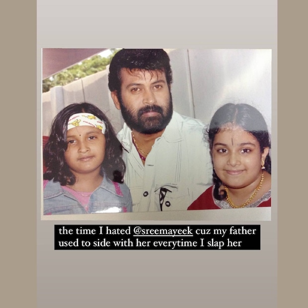 ഉർവശിയുടെ മകൾ കുഞ്ഞാറ്റയും ശ്രീമയിയും കളിക്കൂട്ടുകാർ ആയിരുന്നു. കൊച്ചുനാളിലെ കുഞ്ഞ് വഴക്കുകളിൽ ശ്രീമയിക്ക് പിന്തുണ കൊണ്ടുക്കുമായിരുന്ന ആളാണ് തന്റെ അച്ഛൻ മനോജ് എന്ന് കുഞ്ഞാറ്റ ഒരിക്കൽ പറഞ്ഞിരുന്നു  