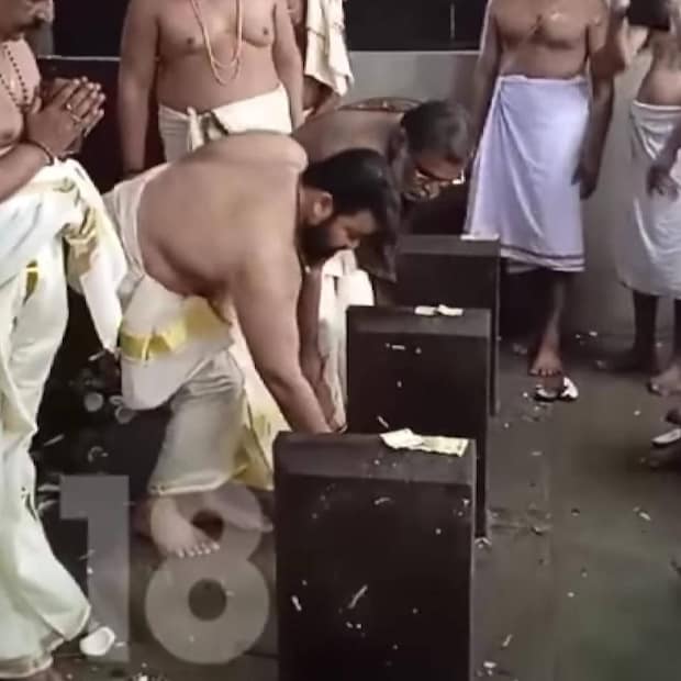  ക്ഷേത്ര ഐതിഹ്യത്തെ കുറിച്ചും ആചാരങ്ങളെ കുറിച്ചും ചോദിച്ചു മനസിലാക്കി ക്ഷേത്ര പ്രദിക്ഷണം നടത്തുകയും ദോഷങ്ങളും മാർഗതടസങ്ങളും അകറ്റുമെന്ന് വിശ്വസിക്കുന്ന ഉരിച്ച തേങ്ങ മറികൊത്തൽ നടത്തുകയും വിശേഷ വഴിപാടുകൾ കഴിക്കുകയും ചെയ്തതിനു ശേഷമാണ് മോഹൻലാൽ കാറിൽ മടങ്ങിയത്.