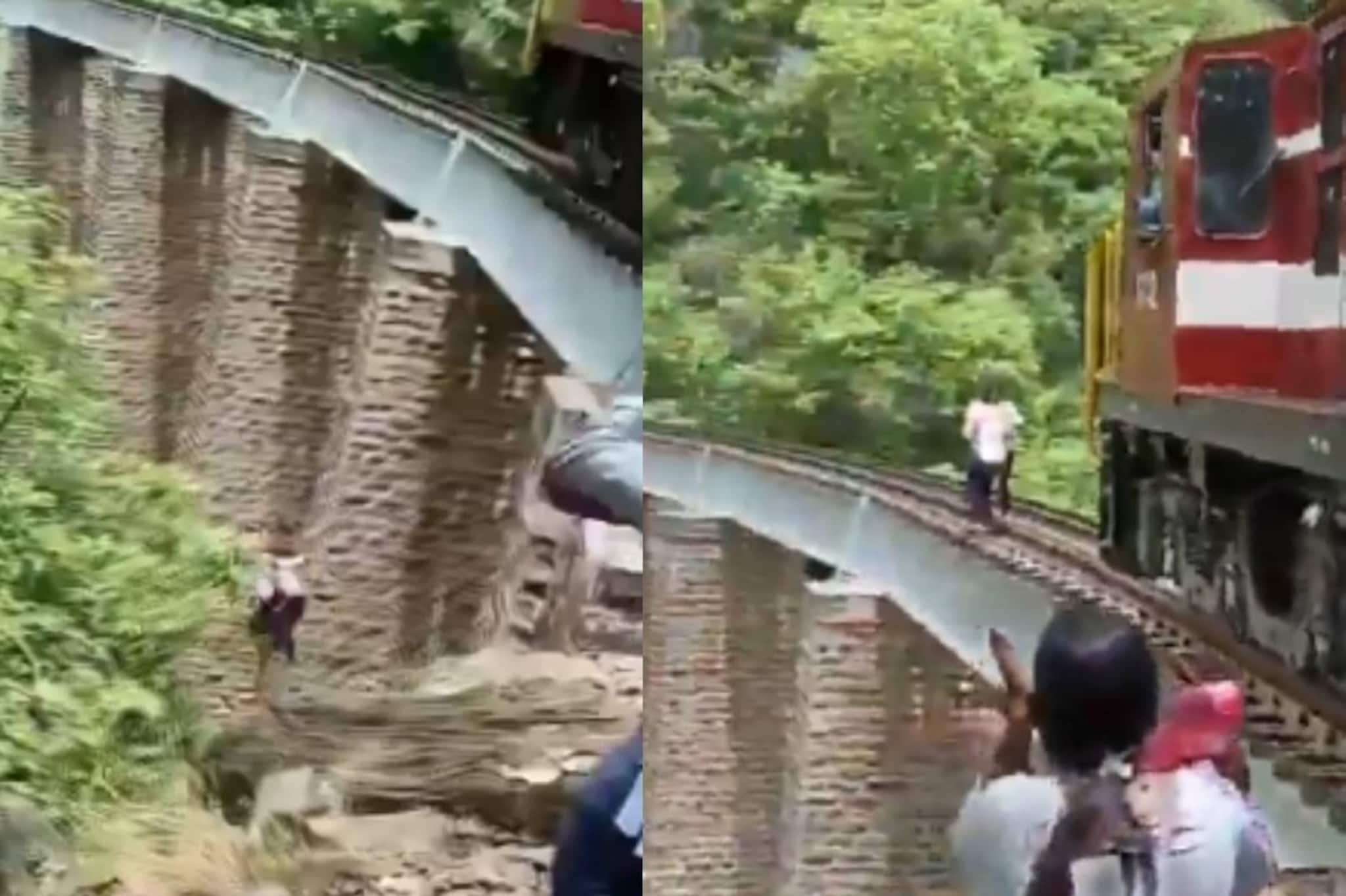 റെയിൽവേ പാലത്തിൽ ഫോട്ടോഷൂട്ട് നടത്തിയ നവദമ്പതികൾ ട്രെയിൻ എത്തിയപ്പോൾ 90 അടി താഴ്ച്ചയിലേക്ക് ചാടി