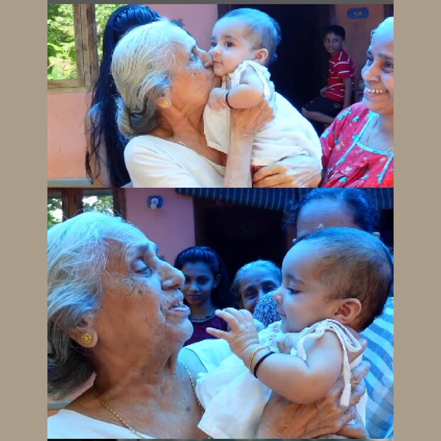 അങ്ങകലെ ഒരു വീട്ടിൽ അവർക്കായി ഒരു മുത്തശ്ശി കാത്തിരിപ്പുണ്ടായിരുന്നു. ആഡംബരം ഏതുമില്ലാതെ നാട്ടിൻപുറത്തെ ആ വീട്ടിൽ കുഞ്ഞ് നിതാരയെ കണ്ടതും അവർ വാരിപ്പുണർന്നു. രക്തം രക്തത്തെ തൊട്ടറിഞ്ഞ നിമിഷം എന്ന് വിളിക്കാം 