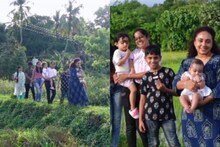 വണ്ടിപോകാത്ത നാട്ടുവഴിയിലൂടെ മക്കളുമായി പേളി മാണി; രക്തം രക്തത്തെ തൊട്ടറിഞ്ഞ മനോഹര നിമിഷം