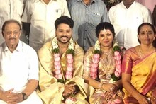 കെപിസിസി അധ്യക്ഷൻ കെ.സുധാകരന്റെ മകന്‍ സൗരഭ് ശാന്തിഗിരി ആശ്രമത്തിൽ വിവാഹിതനായി