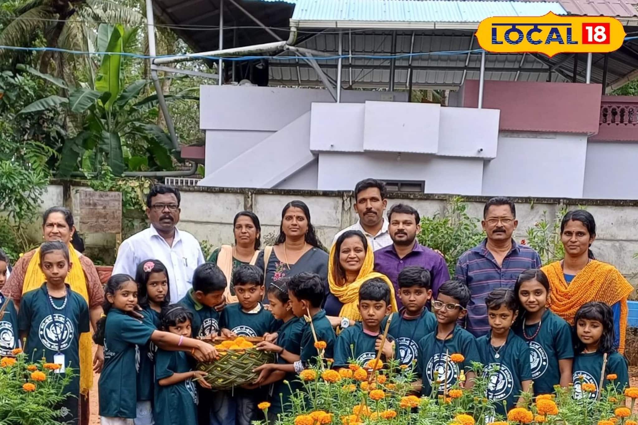 പൂക്കളം ഇടാൻ പൂപ്പാടം ഒരുക്കി മടവൂരിലെ ഇരട്ട സഹോദരിമാർ