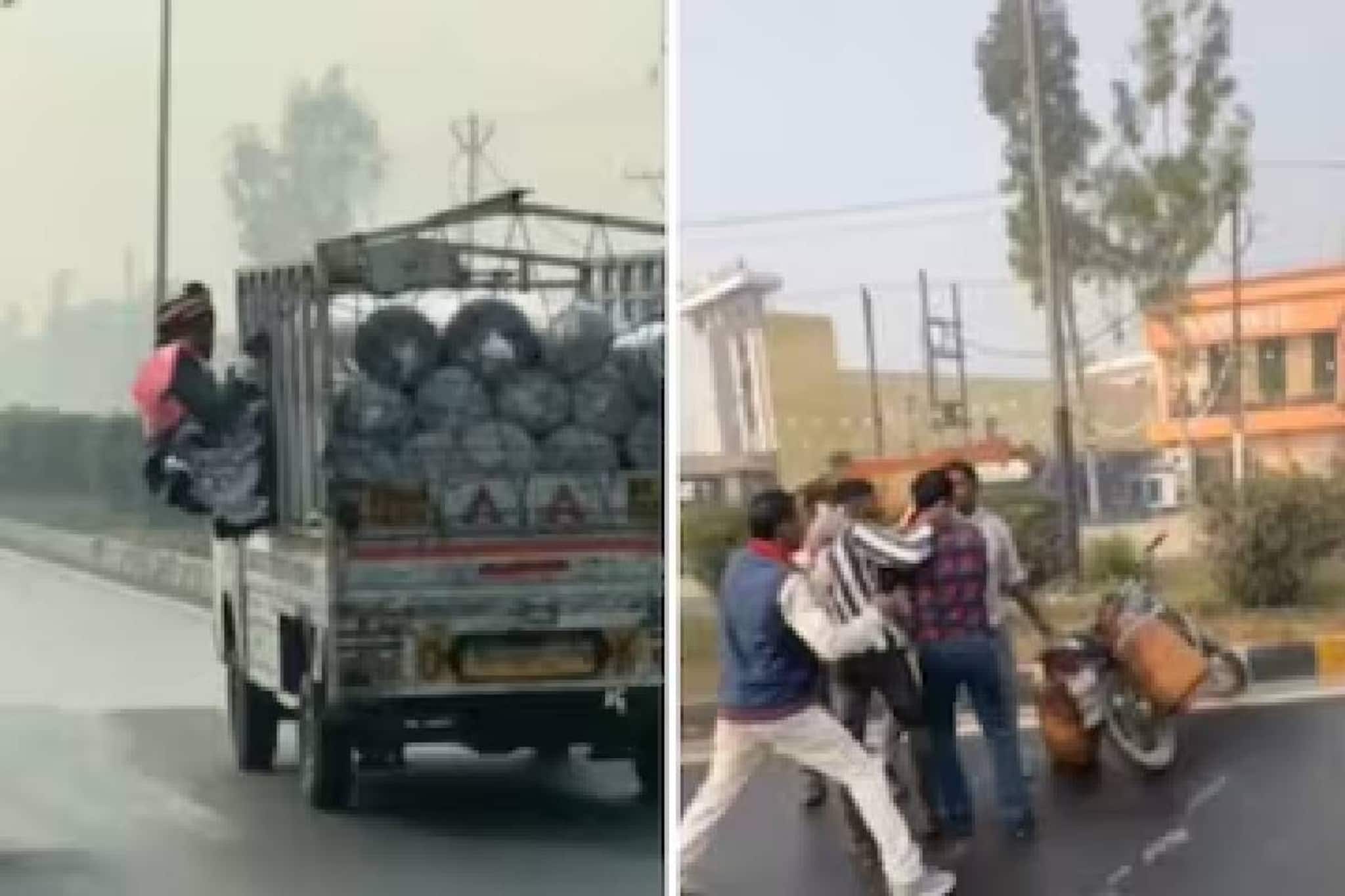 കല്യാണ മാലയിൽ നിന്ന് നോട്ടു മോഷ്ടിച്ച കള്ളനെ പിടികൂടാന്‍ മിനിട്രക്കില്‍ തൂങ്ങിക്കിടക്കുന്ന വരന്‍; വൈറല്‍ വീഡിയോ