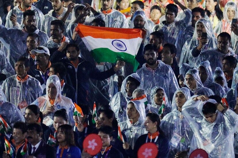  ഏഷ്യൻ ഗെയിംസിന് സമാപനത്തിൽ ഇന്ത്യൻ താരങ്ങളുടെ മാർച്ച്( ചിത്രം- എപി)