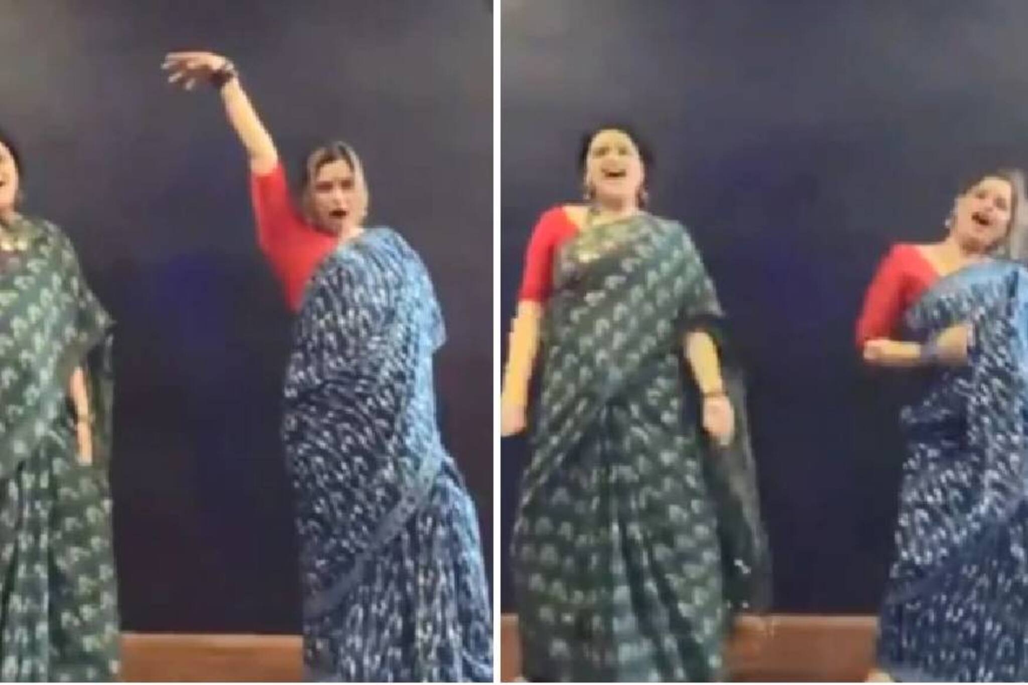 സാരിയുടുത്ത് ഡാൻസ് കളിച്ചു; വൈറൽ ആയി
