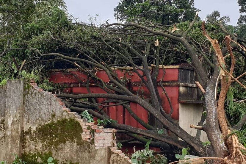  ചുഴലിക്കാറ്റിൽ നിരവധി വീടുകൾ തകർന്നിട്ടുണ്ട്.
