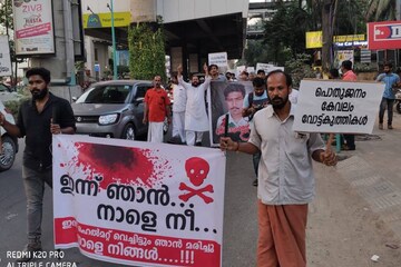 അവർ നടന്നു, ഇടപ്പള്ളി മുതൽ പാലാരിവട്ടം വരെ; യദുവിന്റെ ജീവനെടുത്ത കുഴിയിൽ ദീപം തെളിക്കാൻ