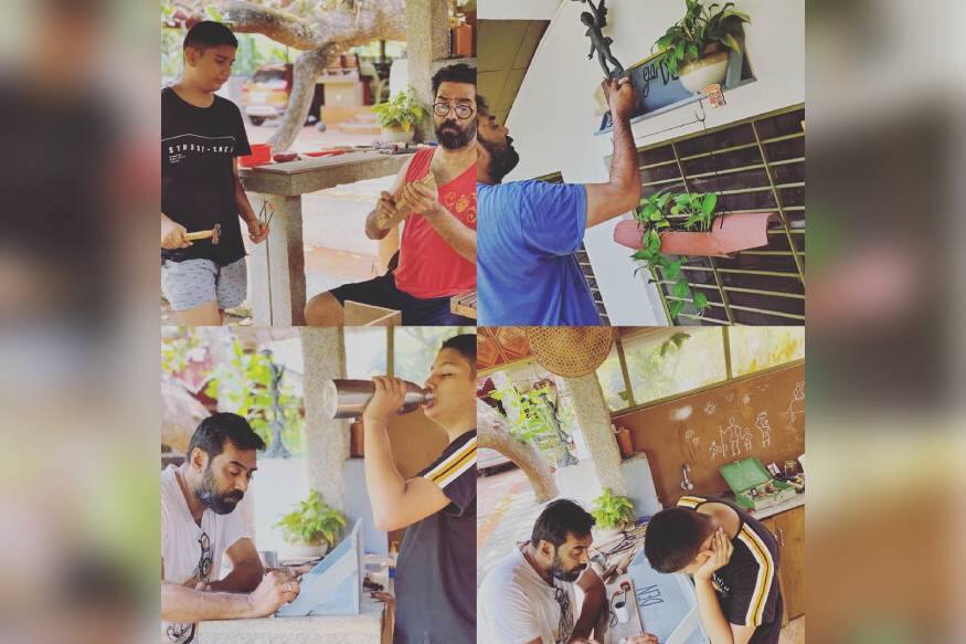 അച്ഛന് ഷൂട്ടിങ്ങുമില്ല, മകന് സ്കൂളുമില്ല. കോവിഡ് കാലത്ത് വീട്ടിൽ ഇരിക്കുന്ന ബിജു മേനോനും മകനും തങ്ങളുടെ സമയം ക്രിയാത്മകമായി ഉപയോഗിക്കുന്നതിന്റെ ചിത്രങ്ങൾ പോസ്റ്റ് ചെയ്യുകയാണ് സംയുക്ത വർമ്മ അച്ഛന് ഷൂട്ടിങ്ങുമില്ല, മകന് സ്കൂളുമില്ല. കോവിഡ് കാലത്ത് വീട്ടിൽ ഇരിക്കുന്ന ബിജു മേനോനും മകനും തങ്ങളുടെ സമയം ക്രിയാത്മകമായി ഉപയോഗിക്കുന്നതിന്റെ ചിത്രങ്ങൾ പോസ്റ്റ് ചെയ്യുകയാണ് സംയുക്ത വർമ്മ