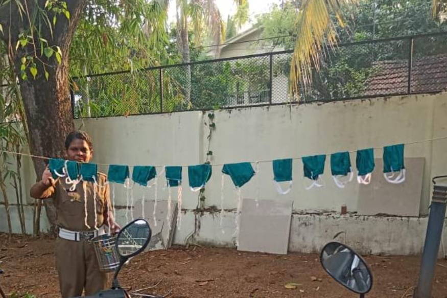 ഇത് പോലീസ് താൻ സ്വന്തം; മാസ്ക്ക് നിർമ്മിച്ച് ഹിൽ പാലസ് പൊലീസ്