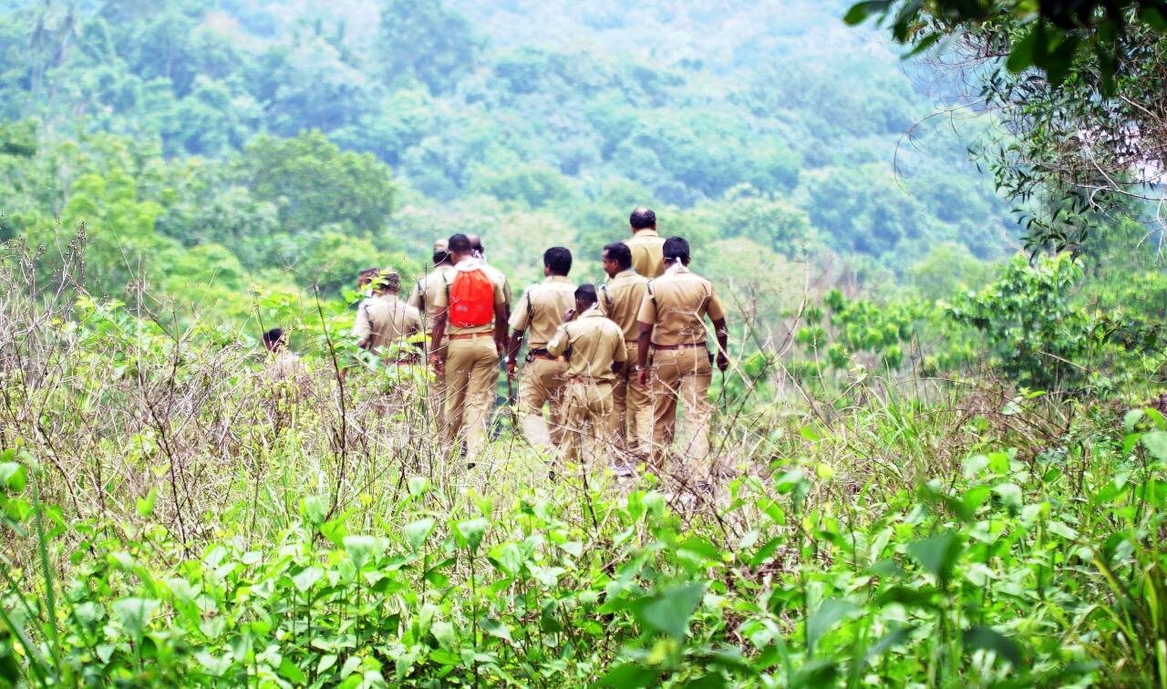 തിരച്ചിലിനെത്തിയ വനംവകുപ്പ് അധികൃതർ