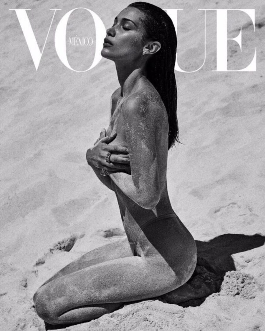  മോഡൽ ബെല്ല ഹദീദ് - Vogue cover. (Image: Vogue)