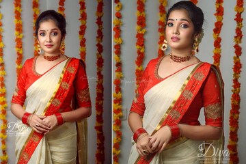 Anikha Surendran | ഓണപ്പുടവയണിഞ്ഞ് മലയാളി മങ്കയായി അനിഖ സുരേന്ദ്രൻ