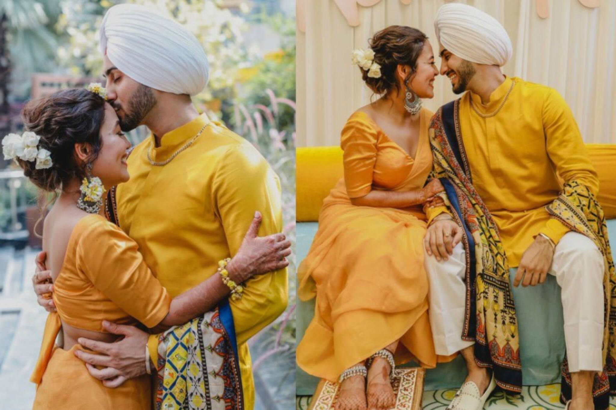 നേഹകക്കറിന്റെയും  റോഹൻ പ്രീതിന്റേയും ഹൽദി സെറിമണി ചിത്രങ്ങൾ വൈറൽ