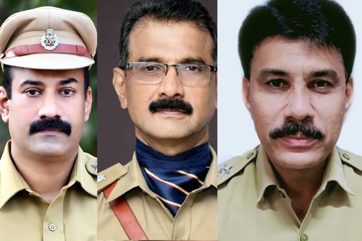 സിഐ മനോജ് പറയട്ട, എസ്പി  അബ്ദുൽ കരീം, എസ്ഐ അബ്ബാസ് എന്നിവർ 