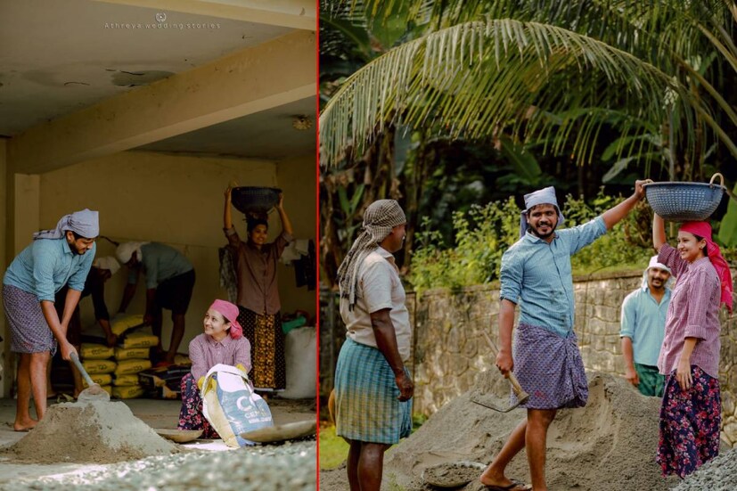  എബിന്‍റെയും ജസ്റ്റീനയുടെയും സേവ് ദ ഡേറ്റ് ചിത്രം. (കടപ്പാട്- Athreya Wedding Stories)