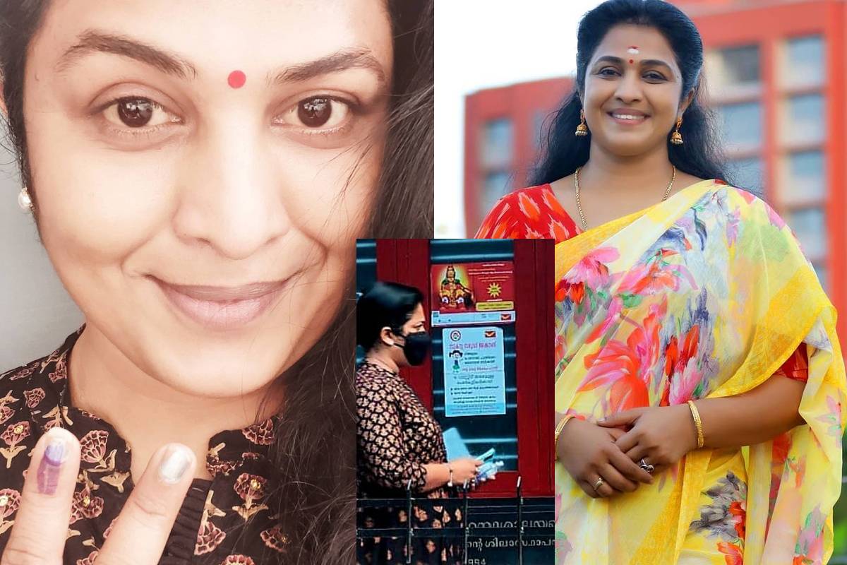 വോട്ട് ചിത്രങ്ങൾ പങ്കുവച്ച് നടി; വോട്ട് ചെയ്യാൻ അയ്യപ്പനും ക്യൂവിൽ ഉണ്ടല്ലോയെന്ന് കമന്റുകൾ
