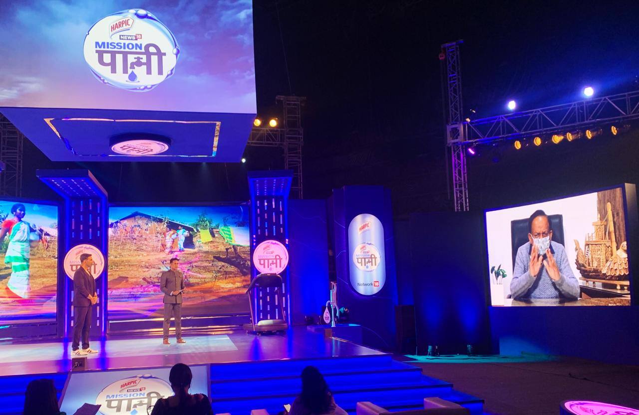  ന്യൂസ് 18 വാട്ടർതോൺ ക്യാമ്പെയിൻ ചടങ്ങിൽ സംസാരിക്കുന്ന കേന്ദ്ര ആരോഗ്യമന്ത്രി ഡോ. ഹർഷ് വർധൻ (Image: News18)