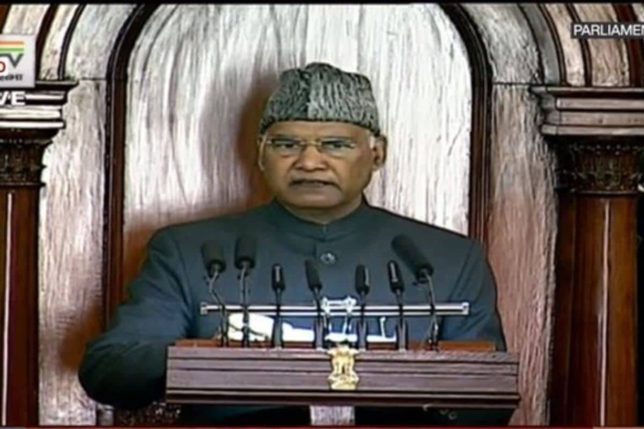 Video| 'ചരിത്രപരമായ കാർഷിക നിയമങ്ങൾ നടപ്പാക്കി': രാഷ്ട്രപതിയുടെ നയപ്രഖ്യാപനം