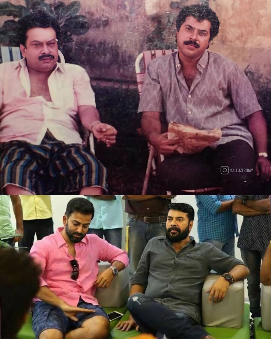  രണ്ട് തലമുറയിലെ പ്രധാന താരങ്ങൾക്കൊപ്പമുള്ള മലയാളികളുടെ പ്രിയനടന്റെ ചിത്രം ആരാധകർ ഇരു കൈയ്യും നീട്ടിയാണ് സ്വീകരിച്ചിരിക്കുന്നത്. ചിത്രത്തിന് ദുൽഖർ സൽമാനും പൃഥ്വിരാജിന്റെ ഭാര്യ സുപ്രിയ മേനോനും കമന്റും നൽകിയിട്ടുണ്ട്.(Instagram/Prithviraj)