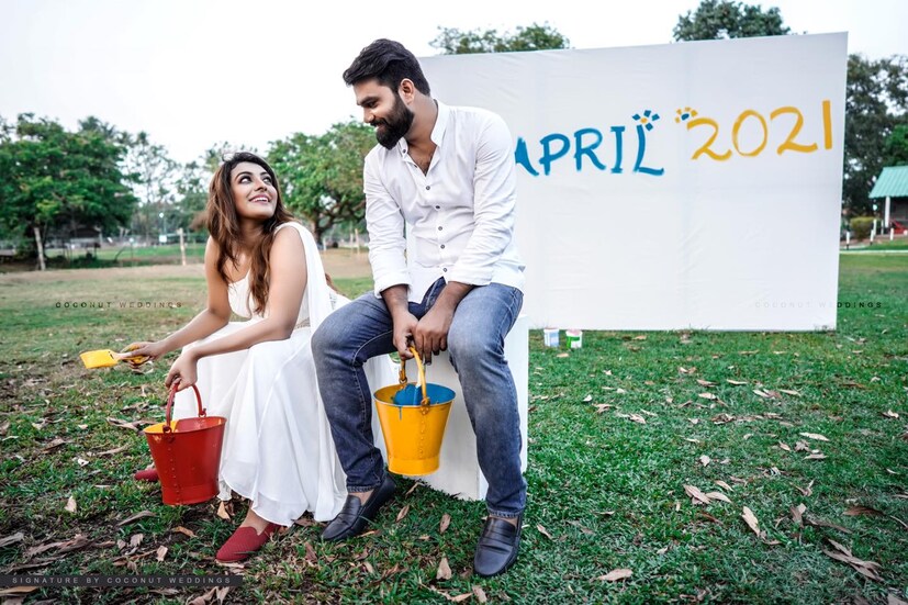  സേവ് ദി ഡേറ്റ് ചിത്രങ്ങളിൽ ദുർഗ്ഗയും അർജുനും (ചിത്രം: ഫേസ്ബുക്)