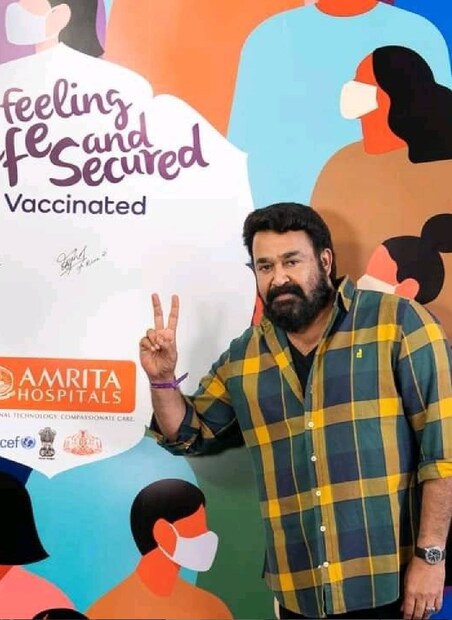  വാക്സിൻ സ്വീകരിച്ച ശേഷം മോഹൻലാൽ