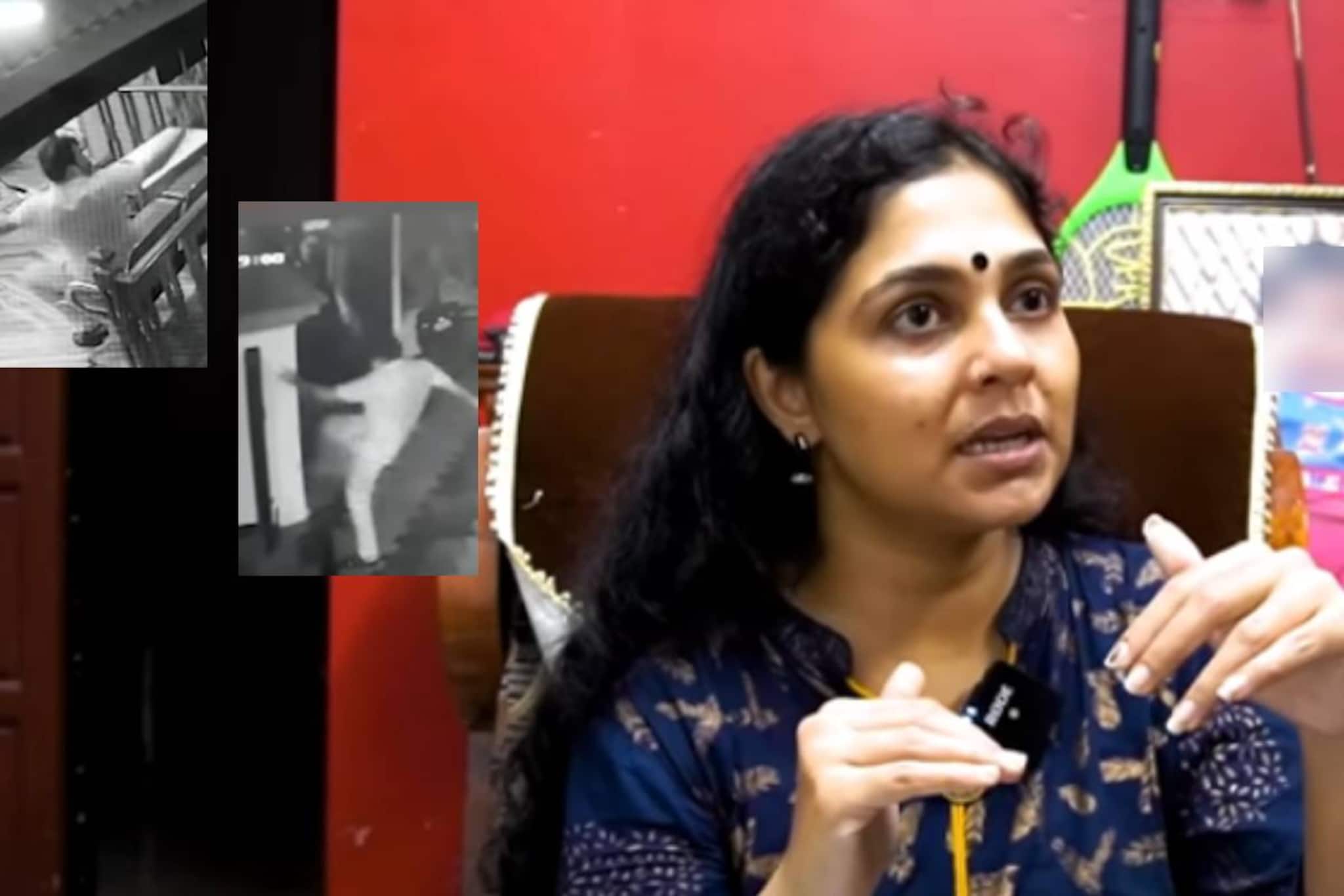 ഭർത്താവ് മർദ്ദിച്ചിരുന്നു, ഭീഷണിപ്പെടുത്തി; സി.സി.ടി.വി. ദൃശ്യങ്ങളുമായി അമ്പിളി ദേവി