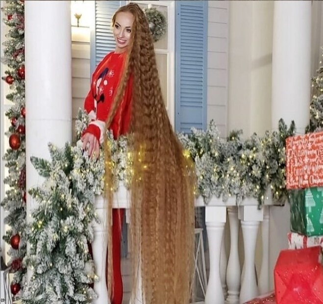 Business owner Alena Kravchenko, 35, from Odessa, Ukraine, is the real life Rapunzel. (Credit: Instagram)