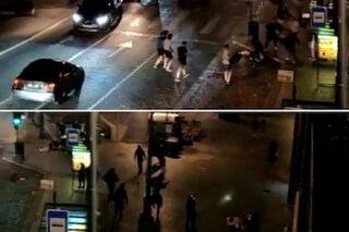 Chelsea and Manchester City fans clash in Porto (Image: Twitter videograb)

Chelsea and Manchester City fans clash in Porto (Image: Twitter videograb)